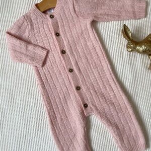 George Soft Pink Knit Kids Footie
